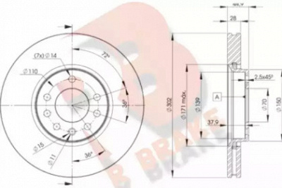 R BRAKE 78rbd29004 -  Тормозной диск